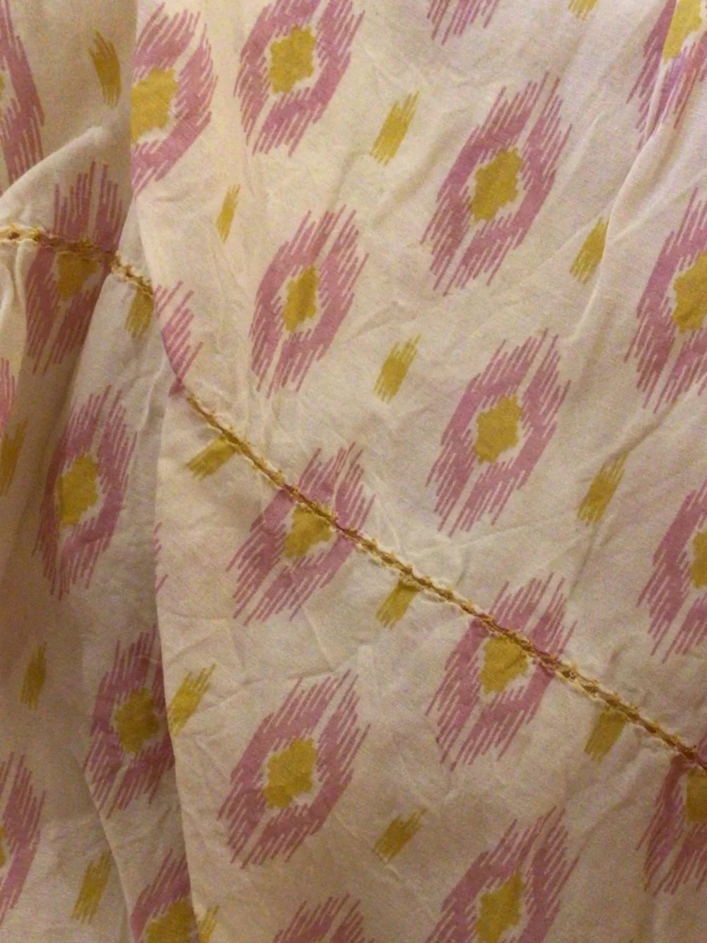 Zara Cream Midi Dress with Pink Leaf Print Size XL - Picture 5 of 9